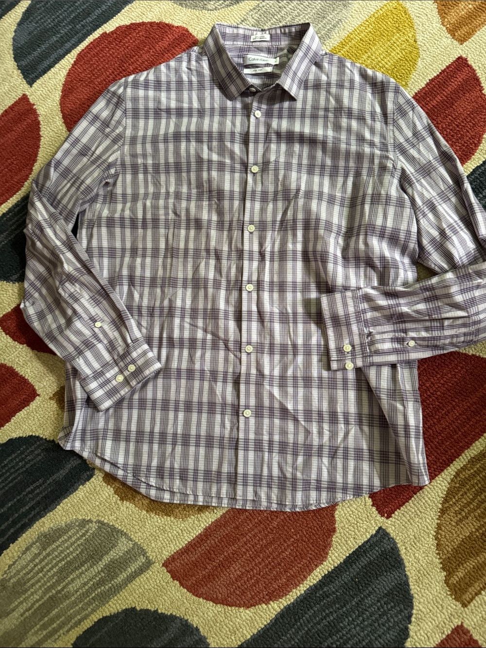 Calvin Klein men’s button up, purple, XL